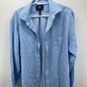 Buttoned Down Classic Fit White Blue Shirt 16.5/32